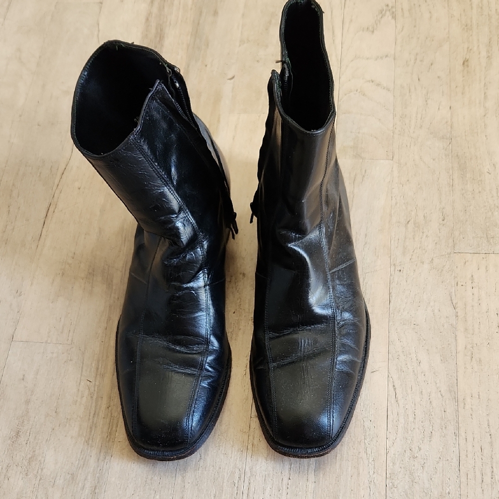 Men's Florsheim Imperial Black Leather Ankle Boots Size 10